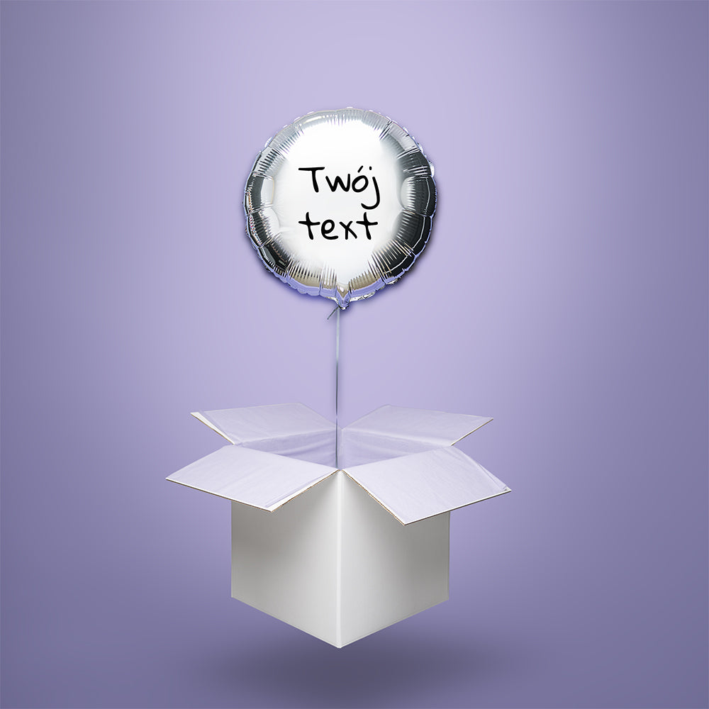 Balon personalizowany, balon z Twoim napisem - balon z helem w kartonie