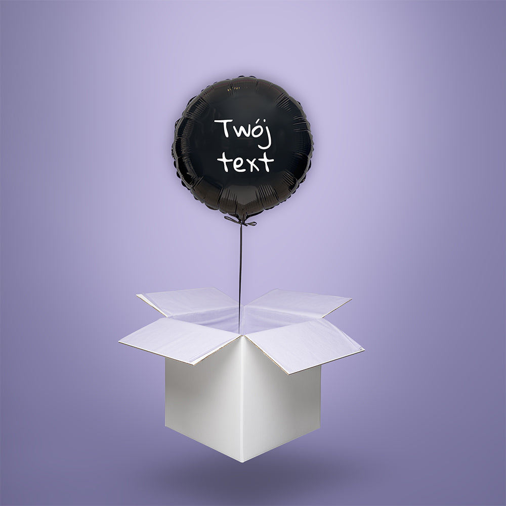 Balon personalizowany, balon z Twoim napisem - balon z helem w kartonie
