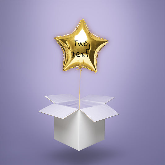 Balon personalizowany, balon z Twoim napisem - balon z helem w kartonie