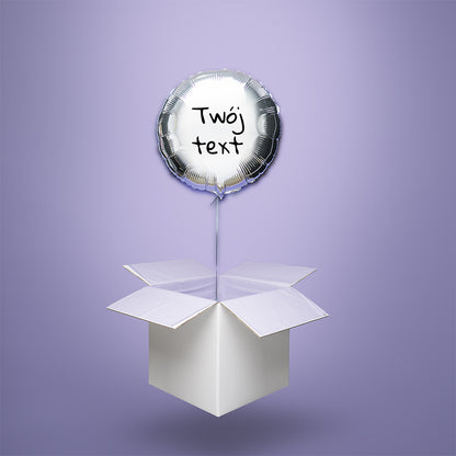 Balon personalizowany, balon z Twoim napisem - balon z helem w kartonie